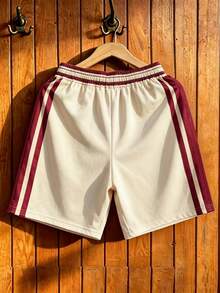 Manfinity Campus Court Men's Drawstring Waist Letter Print Casual Versatile Daily Shorts - Multicolor - View 2