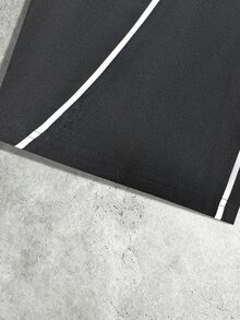 Sport MetroGents 男士抽繩腰拼色休閒百搭日常旅行運動長褲，健身房適用 - 黑色 - 查看 6