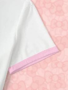 HELLO KITTY AND FRIENDS | SHEIN تي شيرت نسائي صيفي كاجوال بطبعة كرتونية - أبيض - مشاهدة 4