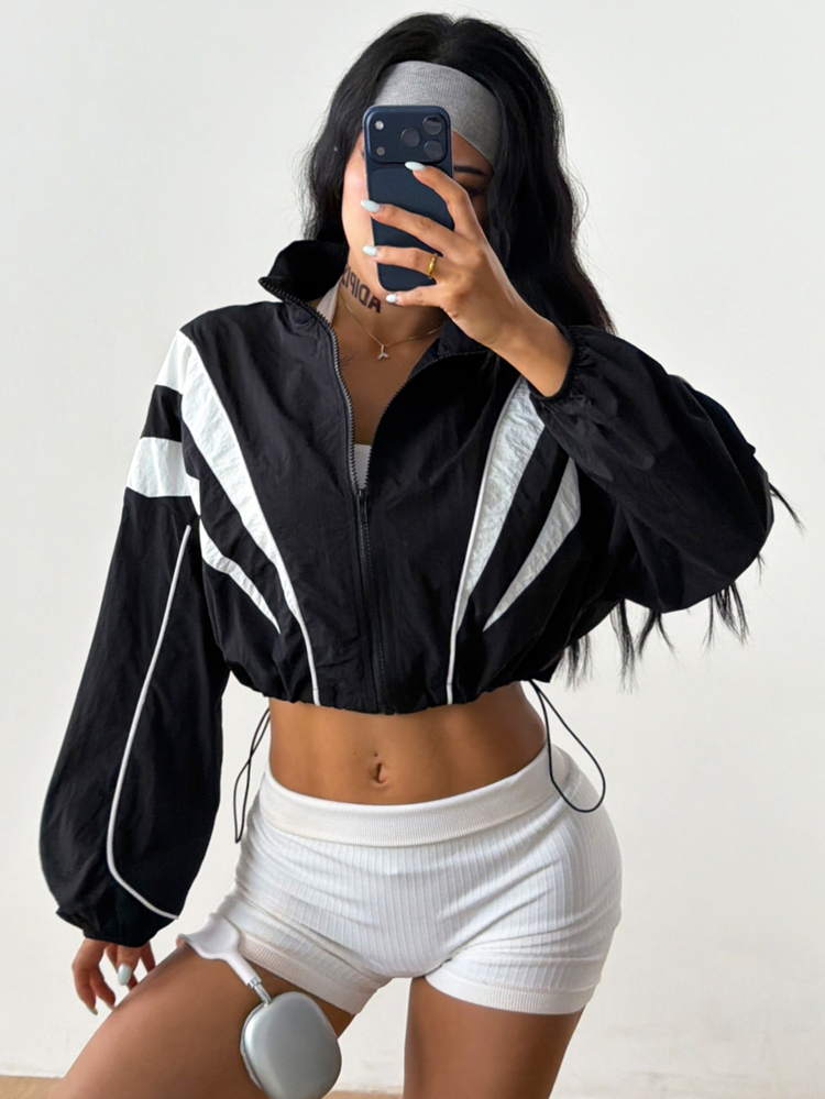 Coolane 女款抽繩下擺短版輕量運動夾克 - 黑色 - 查看 2