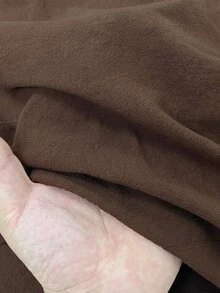 Rusticease Women's Solid Color Pleated Casual Summer Mid-Length Dress Autumn Outfits For Women - Brown - View 5