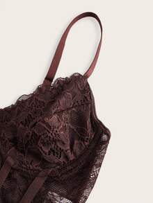 Sweetina Lace Cami Black Corset Top, Multipurpose & Practical - Brown - View 5