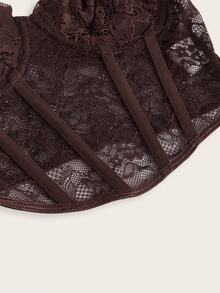 Sweetina Lace Cami Black Corset Top, Multipurpose & Practical - Brown - View 6