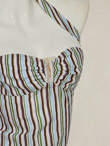 SHEIN ICON 条纹露背挂脖上衣，夏季 - 彩色 - 查看 12