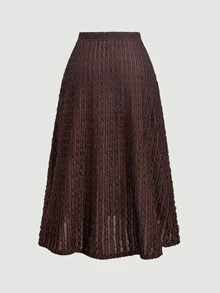 SHEIN MOD Plus Size Vintage Brown Mock Neck Two Pieces Set, Autumn/Winter Casual Home & Vacation Exclusive Outfit, Spring/Summer Vintage Style, Daily Casual Wear - Brown - View 6