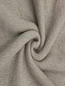 LUMIGAL Gaun Rajut Lengan Panjang Wanita Warna Polos dengan Detail Renda Kontras, Leher V, dan Bahu Jatuh - Sampanye - View 4