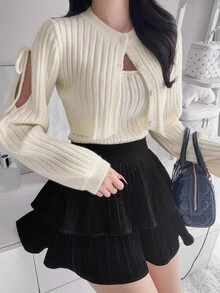 FRIFUL Women's Solid Color Camisole And Long Sleeve Cardigan Knit 2 Pieces Set Fall - Apricot - View 7