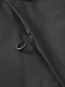 Gym Rark Men's Hooded Softshell Jacket, Lightweight Zipper Hard Shell Coat, Multi-Functional Pockets Outdoor Hiking Camping Windbreaker - Black - View 4