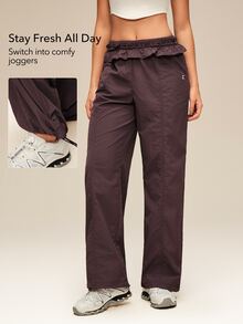 OutZeal Women Outdoor Pants Hiking Camping Water-Resistant Elastic Waist Adjustable Hem Outdoor Bottom - Brown - View 3