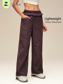OutZeal Women Outdoor Pants Hiking Camping Water-Resistant Elastic Waist Adjustable Hem Outdoor Bottom - Brown - View 1