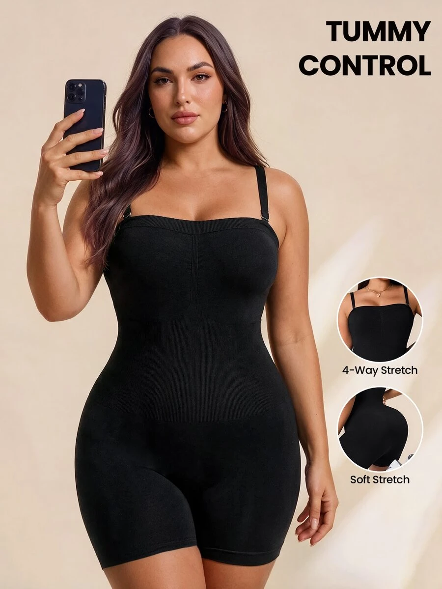 Rhythm Era Plus Size Women Seamless Sports Jumpsuit - Black - View 1