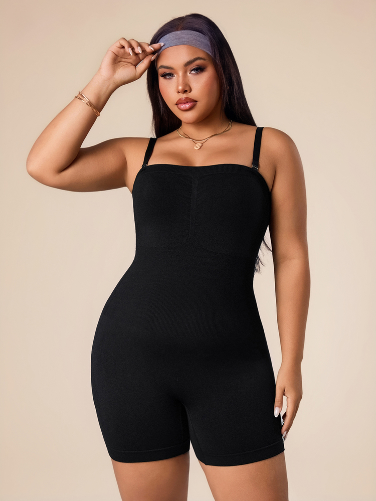 Rhythm Era Plus Size Women Seamless Sports Jumpsuit - Black - View 4