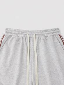 Balvessa Vintage Sporty Grey & White Half-Zip Sweatshirt And Wide-Leg Pants Set - Grey - View 5
