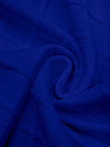 EMERY ROSE Sudadera con cuello redondo y cremallera delantera de tejido texturizado de punto blanco para mujer, tops de manga larga para otoño/invierno - azul real - Ver 6