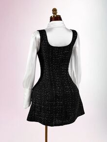Amplova Women's French Sweet Style Faux Pearl Decorated Blouse - White - View 17