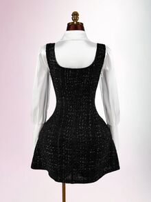 Amplova Women's French Sweet Style Faux Pearl Decorated Blouse - White - View 16
