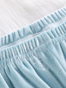 Teen Girls Fashion Cute Butterfly Print Embossed Comfortable Mink Fleece Long Sleeve Pants Loungewear Set - Green - View 8