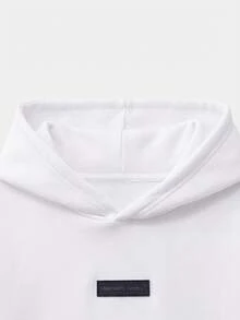 SWAVVY Men's Knit Casual Daily Solid Color Loose Fit Hoodie Sweatshirt, Vintage Y2K Baggy Streetwear, For Holiday - White - View 3