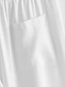 HIMLAND 男士纯色长袖前开襟休闲纹理面料衬衫套装 - 黑色 - 查看 5