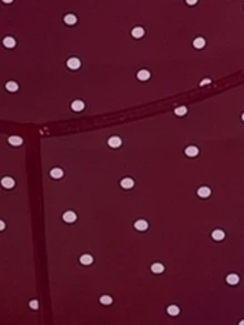 Slayform Slayform Burgundy Polka Dot High Waist Two Pieces Swimsuit Square Neck Tank Bikini Shorts - Burgundy - View 8