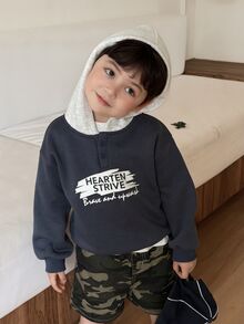 DAZY Baby Boys Hooded Long Sleeve Autumn/Winter Sweatshirt Toddler - Blue - View 6