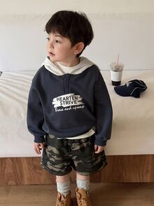 DAZY Baby Boys Hooded Long Sleeve Autumn/Winter Sweatshirt Toddler - Blue - View 2