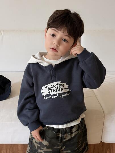 DAZY Baby Boys Hooded Long Sleeve Autumn/Winter Sweatshirt Toddler