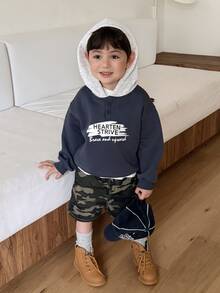 DAZY Baby Boys Hooded Long Sleeve Autumn/Winter Sweatshirt Toddler - Blue - View 4