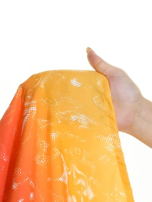 SHEIN Pantalones cortos de playa/natación con cordón en la cintura y degradado de color para adolescentes, vacaciones de verano - Naranja - Ver 3