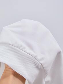 SHEIN Explorewe [Denim Effect] 2件組青少年女孩連帽衛衣與印花長褲套裝 秋冬款 - 彩色 - 查看 7