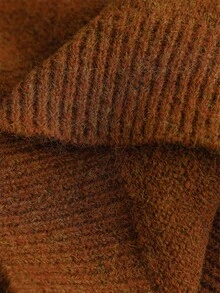 SHEIN LUNE Women's Heart & Bow Pattern Long Sleeve Casual Sweater - Redwood - View 6