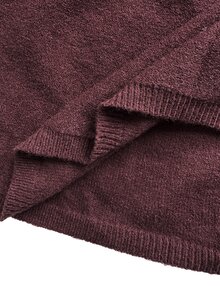 Vionelle Plus Button Front Sweater Dress - Burgundy - View 8
