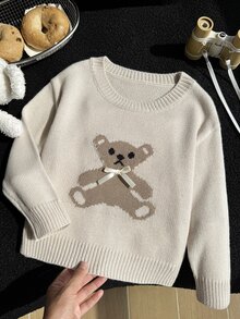 This Casual And Long-Sleeved Sweater For Autumn And Winter, School Opening And Parties. - Apricot - View 3