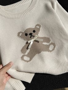 This Casual And Long-Sleeved Sweater For Autumn And Winter, School Opening And Parties. - Apricot - View 5