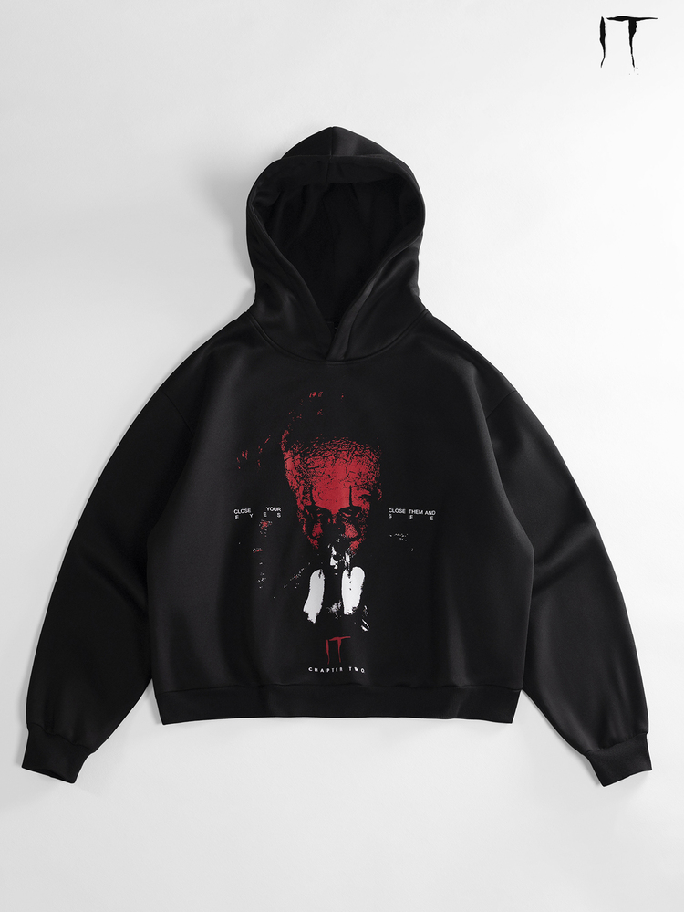 IT Chapter TWO | Manfinity STYNVO 男士休閒保暖內裡連帽衫，秋冬款 - 黑色 - 查看 1