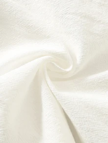 SHEIN 中性新生兒嬰兒男/女寶寶 100%純棉秋冬長袖白色連身衣，嬰兒連身衣，適合節日、滿月與週歲慶祝、嬰兒洗禮、寶寶生日 - 白色 - 查看 7
