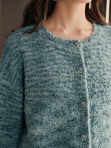 Anewsta Autumn/Winter Fashion Elegant Blended Knit Cardigan - Multicolor - View 1