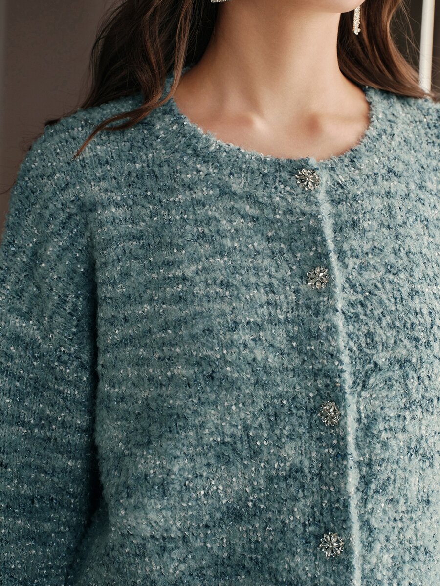 Anewsta Autumn/Winter Fashion Elegant Blended Knit Cardigan - Multicolor - View 1