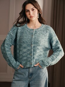 Anewsta Autumn/Winter Fashion Elegant Blended Knit Cardigan - Multicolor - View 4