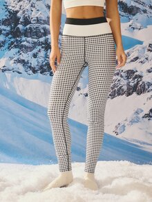 Aralina Leisurwear Colour Block Sleeveless High Waisted Workout Crop And Legging Two Pieces Set Gym Work Out Pilates Yoga Casual Set - Black and White - View 9