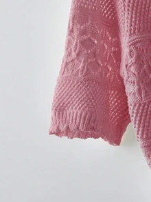 EMERY ROSE Nueva llegada Suéter tejido de colores mixtos de moda europea y americana - Rosa Roja - Ver 4