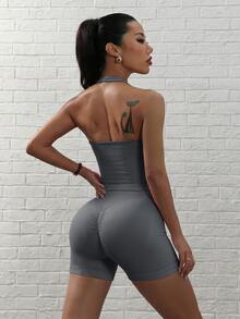 Gameset SHEIN Sport 女士高腰瑜伽服 - 深灰色 - 查看 3