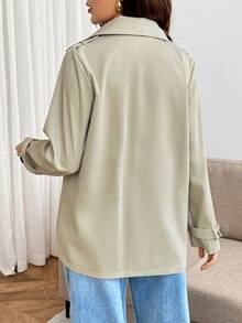 SHEIN Maternity Solid Color Casual Versatile Daily Long Sleeve Jacket Fall - Apricot - View 8