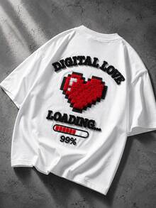 Manfinity EMRG Men's Letter Graphic Casual Daily Short Sleeve T-Shirt - White - View 5