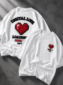 Manfinity EMRG Men's Letter Graphic Casual Daily Short Sleeve T-Shirt - White - View 2