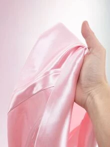 Amplova Solid Crop Cape & Satin Bodycon Dress - Pink - View 17