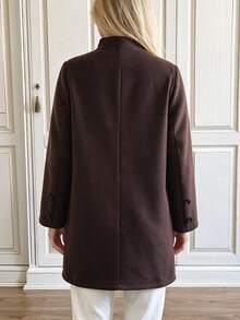 Louniche 2026 New Mid-Length Pocket Overcoat, Casual Everyday Outerwear For Streetwear And Afternoon Tea - Coffee Brown - View 5