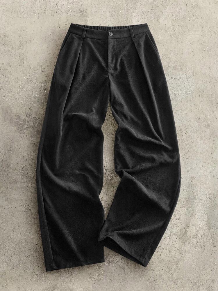 HIMLAND Men's Casual Streetwear Daily Button Pocket Long Pants For Travel And Outings Vacation Couple Black Autumn Vacation Couple - Black - View 2