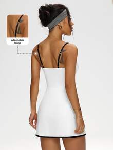 CourtClass CourtClass Women's Casual Outdoor Simple Contrast Color Strap Sports Dress - White - View 3