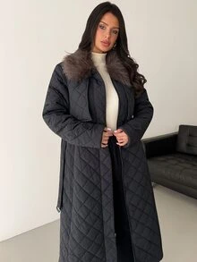 Firerie Women Winter Coats,Autumn,Winter Everyday Travel Black Elegant - Black - View 8